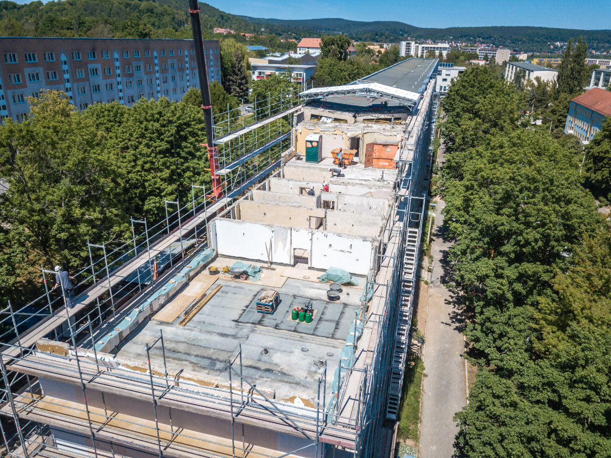 Rückbau Wohnblock in Rudolstadt-Volkstedt